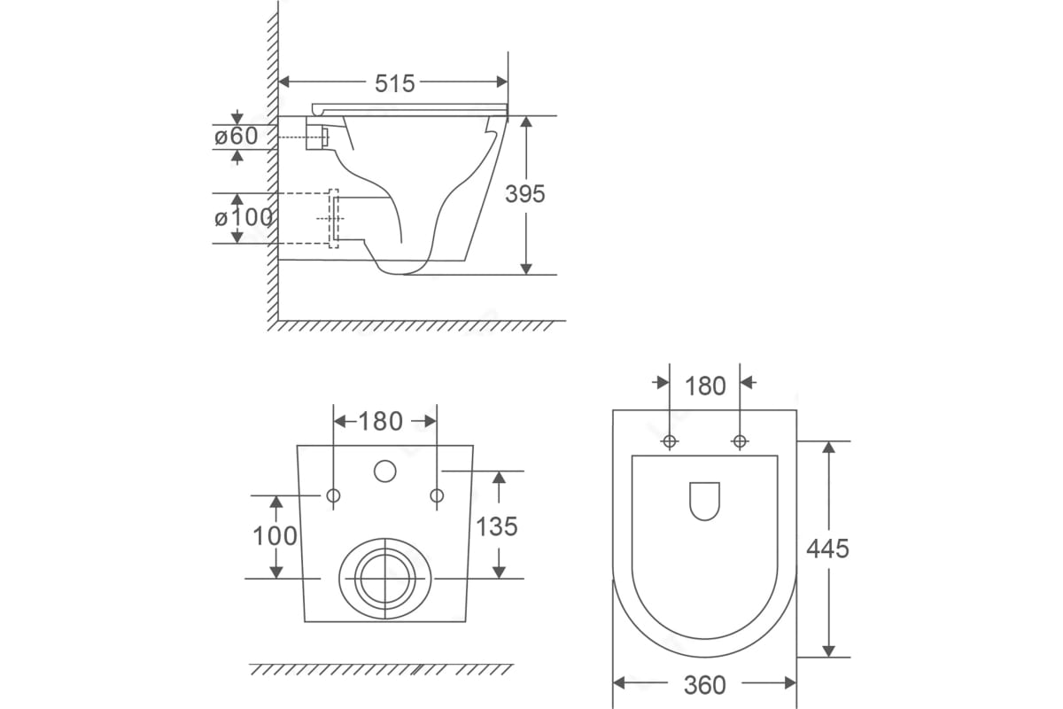 унитаз подвесной Point Венера PN41071