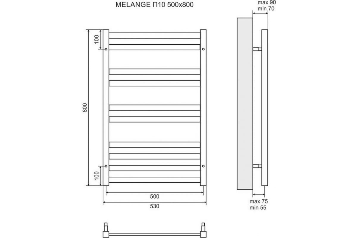 полотенцесушитель водяной LM49810W 500*800 MELANGE 10П БЕЛ.