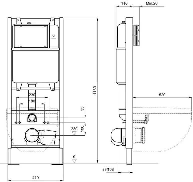 инсталляция Aquatek INS0000011+KK1000 002 б/кнопки 40